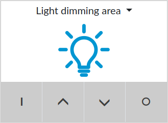 This function controls a dimming actuator with state feedback (on/off).