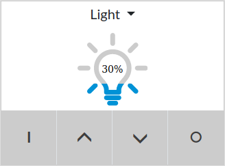 This function controls a dimming actuator
with state feedback (in percent).