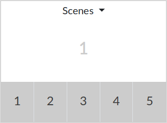 This function controls scenes (5 scenes are available).